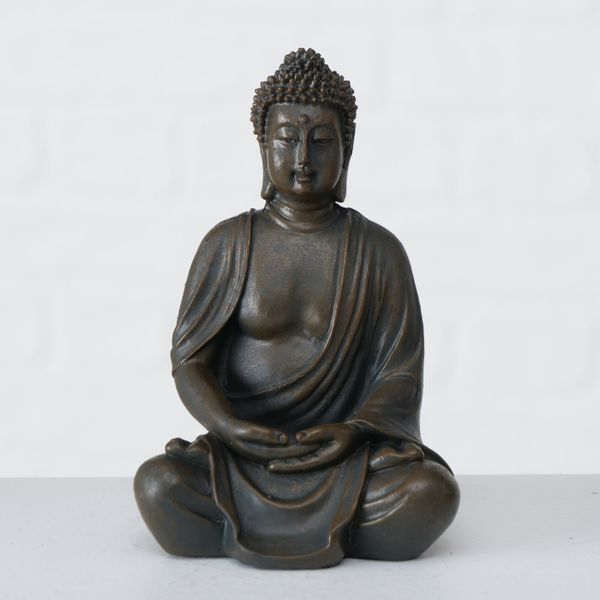 B BUDDHA FIGURINE 2 Fekete design Asztali dekoráció