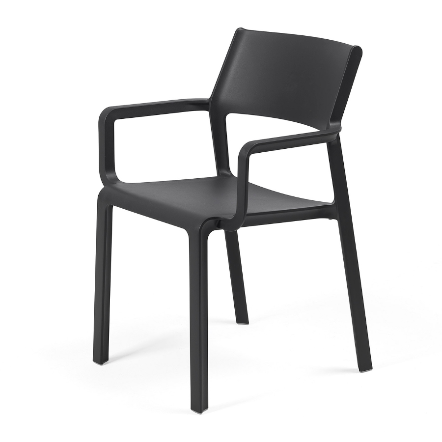 NARDI TRILL ARMCHAIR Fekete minimalista Műanyag kültéri szék