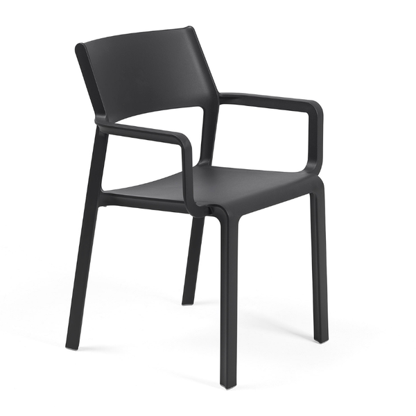 NARDI TRILL ARMCHAIR Fekete minimalista Műanyag kültéri szék