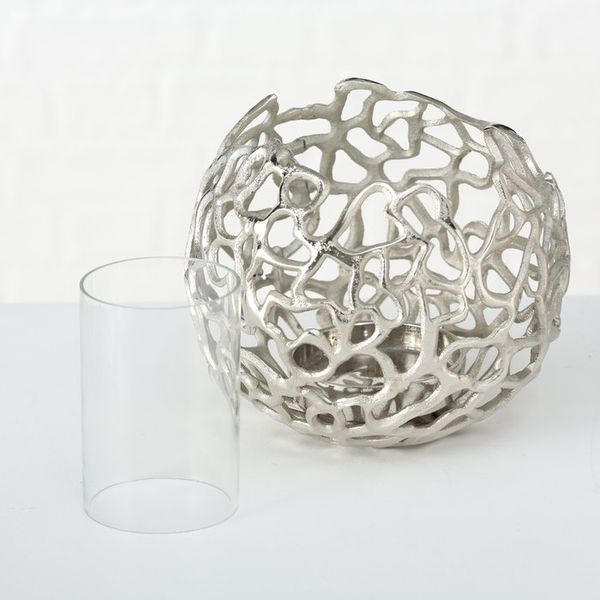 B FRIDA CANDLE HOLDER Ezüst design Asztali dekoráció