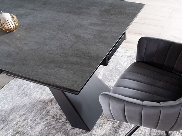SI ALDO II Fekete design Bővíthető étkezőasztal